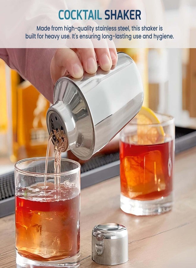 OCSParts OCS Parts 3-Piece Stainless Steel Cocktail Shaker | 6-Ounce | Makes Perfect Mixed Drinks, Cocktails, and Coffees - Image 3